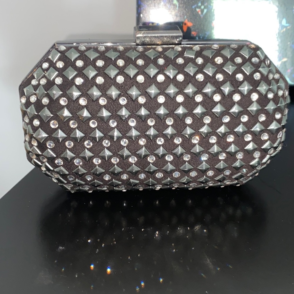 Black and crystal clutch